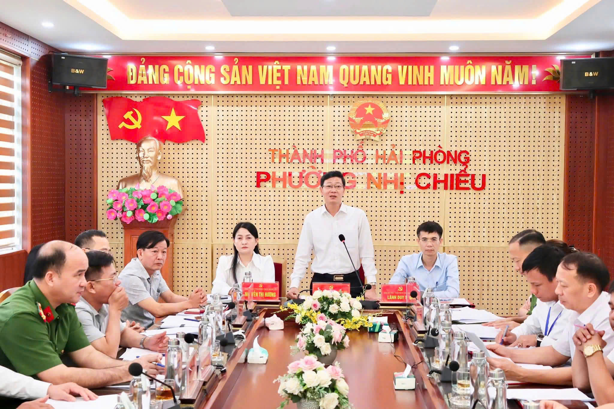 Công an phường Nhị Chiểu tham mưu UBND phường bảo đảm an ninh, trật tự phục vụ Dự án tuyến đường sắt tốc độ cao Hà Nội - Quảng Ninh